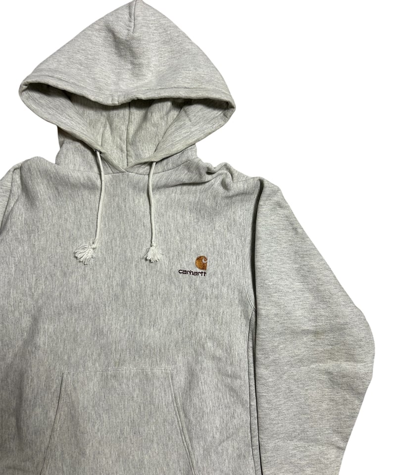 90's 刺繍ロゴ carhartt スウェットパーカー グレー リバース 90's 刺繍ロゴ carhartt スウェットパーカー グレー リバース