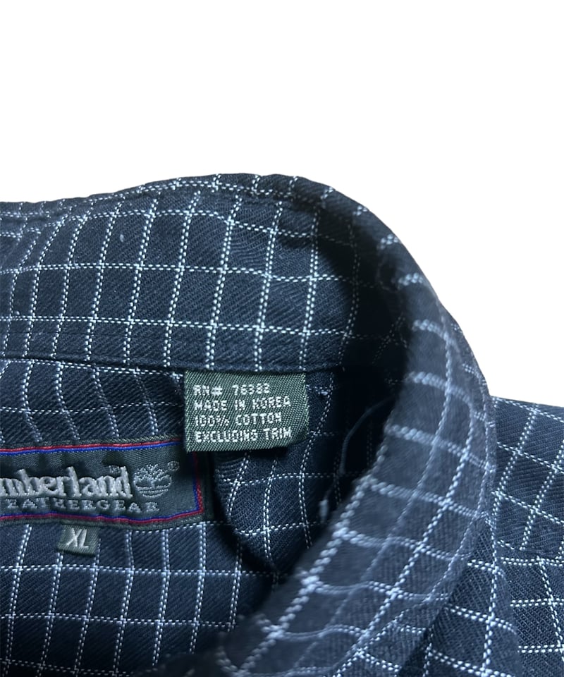 90's Timberland WEATHERGEAR 格子柄 L/S チェックシャツ ブラッ 90's Timberland WEATHERGEAR 格子柄 L/S チェックシャツ ブラッ