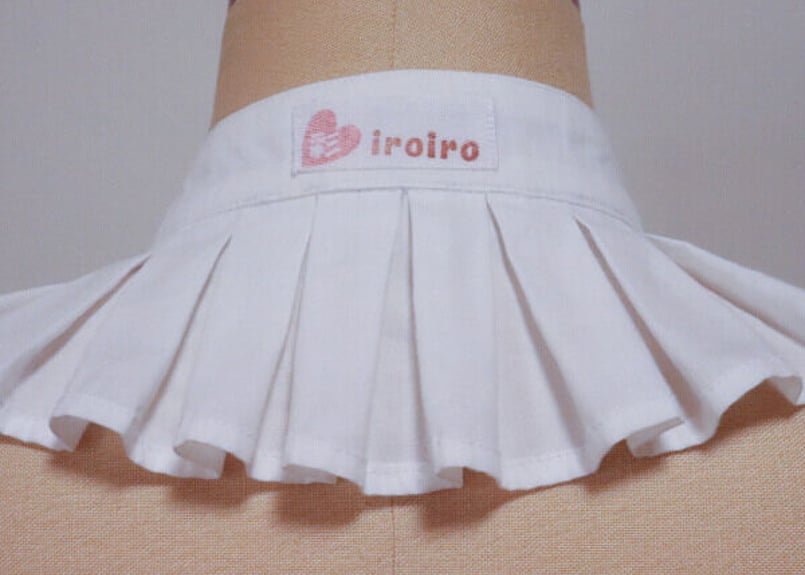 ふわっと広がる！タックフリルの付け襟【白】 | ハンドメイド