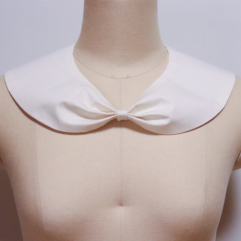 ふんわり！シンプルリボンの付け襟【生成り】 | iroiro atelier｜装い