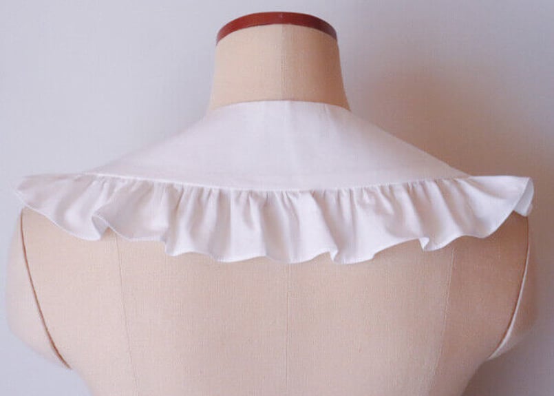 sampleページ　ハンドメイド　大きめ白いフリルつけ襟　　大人用 sampleページハンドメイド大きめ白いフリルつけ襟大人用 sampleページ