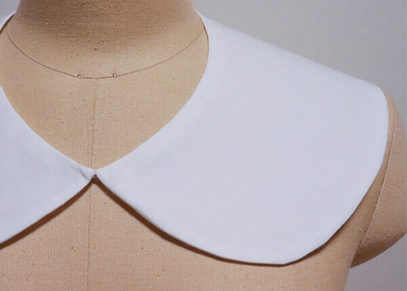 シンプルで着けやすい！丸襟の付け襟・L【白】 | ハンドメイド付け襟の