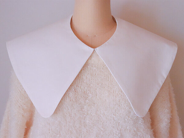 存在感抜群！角襟の付け襟・LL【白】 | ハンドメイド付け襟のお店