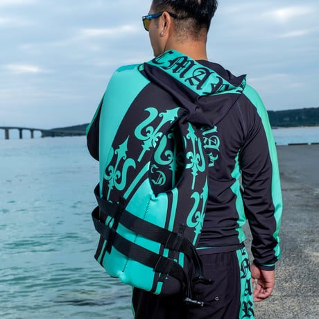 【Active Line 25】ラッシュガードセットアップBK×C.Marinブルー