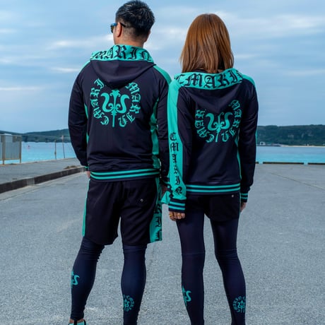 【Active Line 25】ラッシュガードセットアップBK×C.Marinブルー