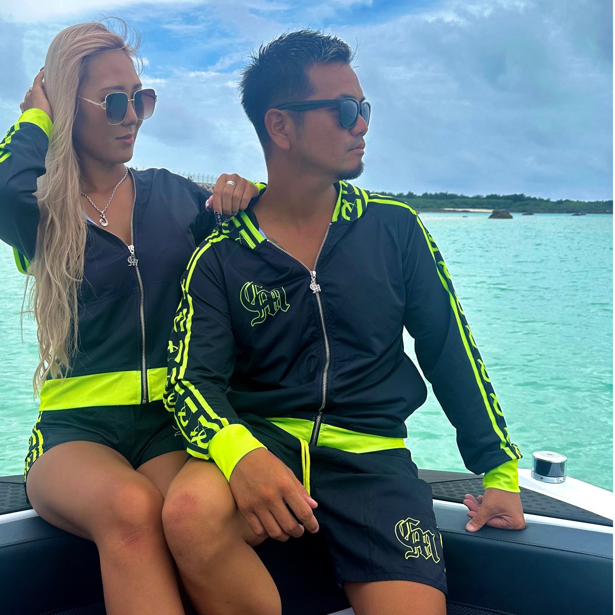 C.Marin メンズ ラッシュガードセットアップ （BK×ネオンイエロー） 25ラッシュガードセットアップBK×ネオンイエロー | C.Marin®