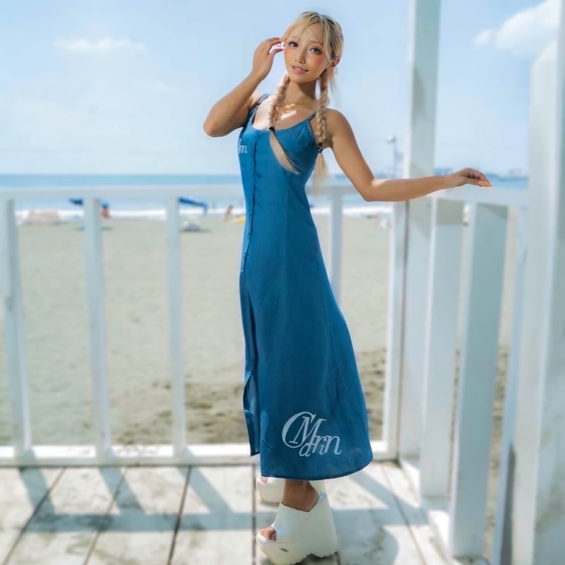 ウォッシャーデニム風マキシワンピ | C.Marin®