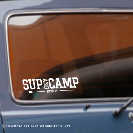 【サップステッカー】SUP AND CAMP サップとキャンプ