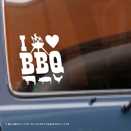 I LOVE BBQ 牛豚鶏 ステッカー