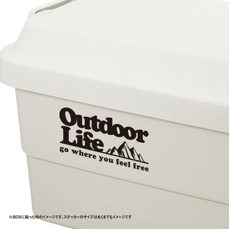 Outdoor Life 自由を感じる場所へ 山 イラスト ステッカー おしゃれ　ちょうどいいサイズ感 キャンプ キャンパー オリジナル 遊び心 テント 山遊び アウトドア