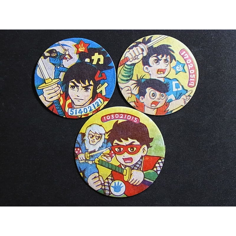 丸型めんこ 忍者・侍 5枚セット | レトロ・スタイル