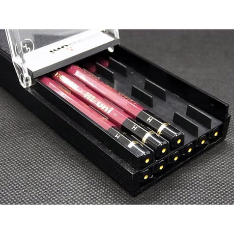 三菱鉛筆　Hi-uni H  9本と専用ケース