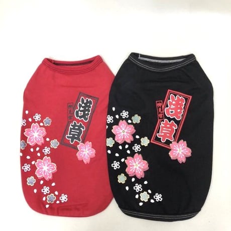 浅草Tシャツ　赤(red)/黒(black）　7号/8号