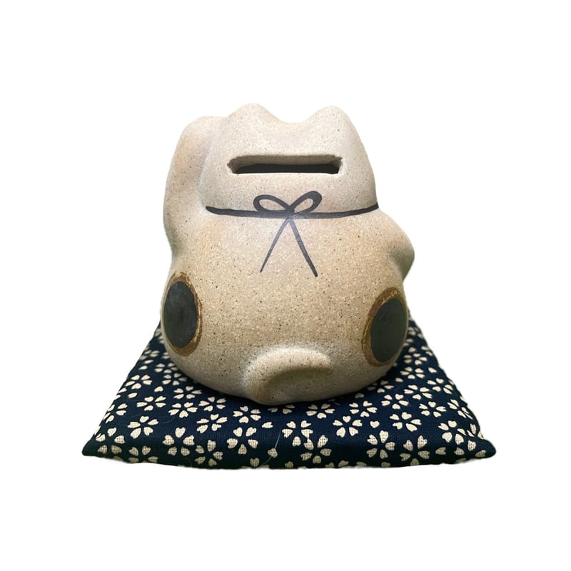 土もの まる猫 貯金箱 | adachiya NET