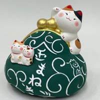 がま口貯金箱　猫