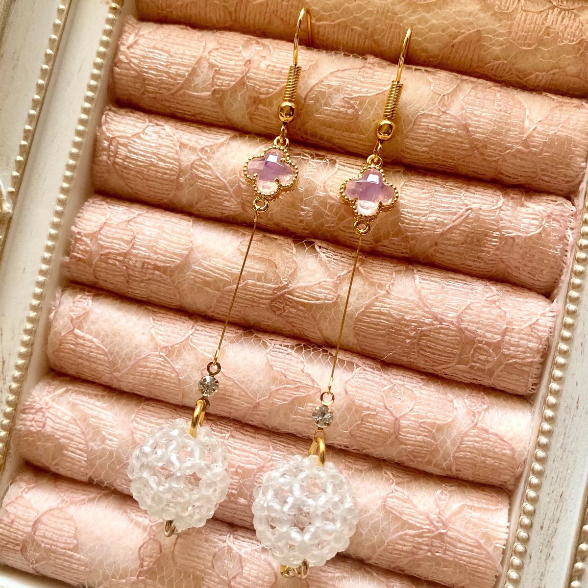 STAR JEWELRY✳︎⭐︎クリスタル（水晶）ロングピアス FACET STONE PIERCED EARRINGS(2JP1008)K10 ピアス｜スター