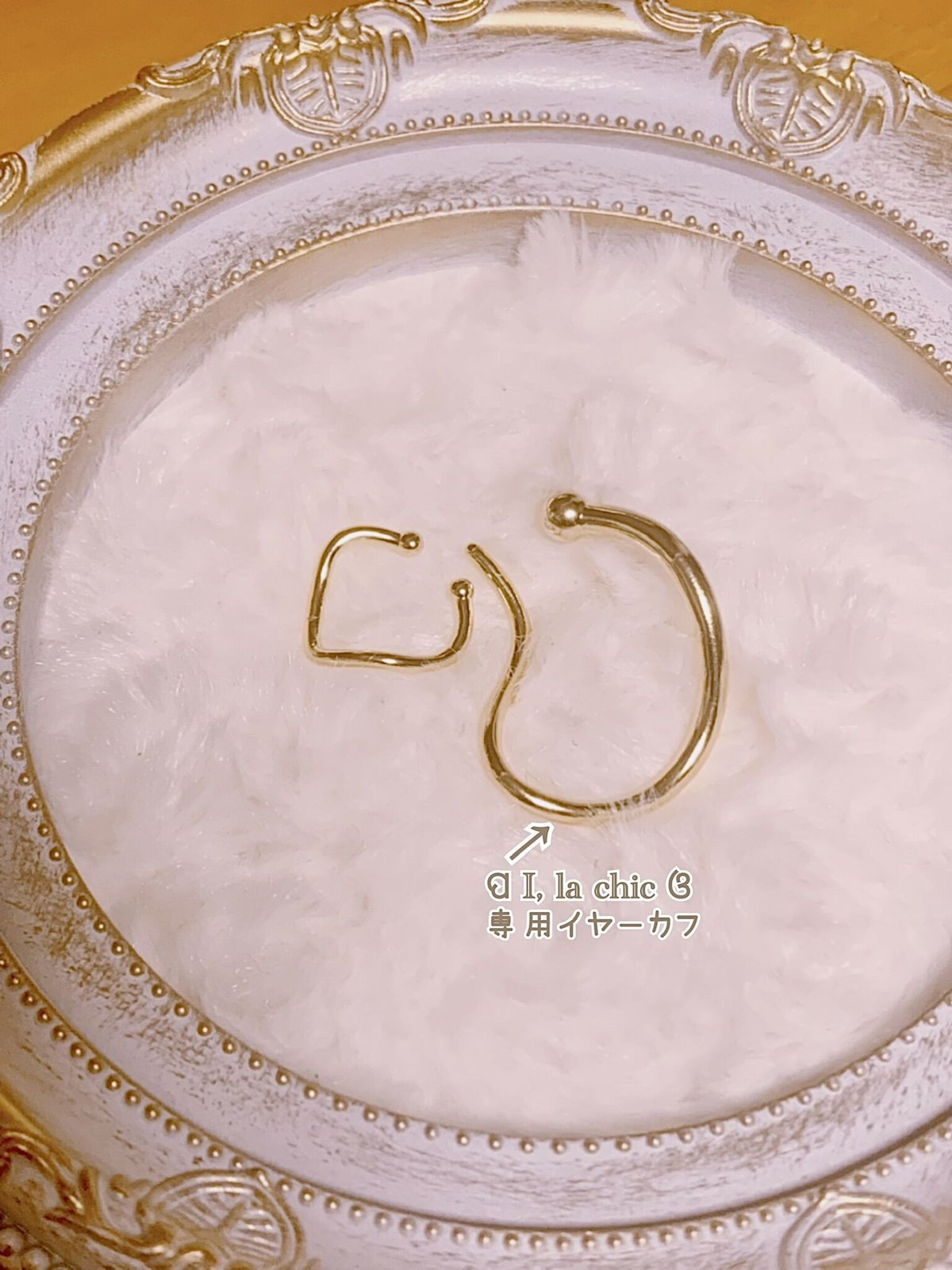 ガネーシャ神 イエローサファイア ＆ パール ピアス 14kgf 【神聖幾何