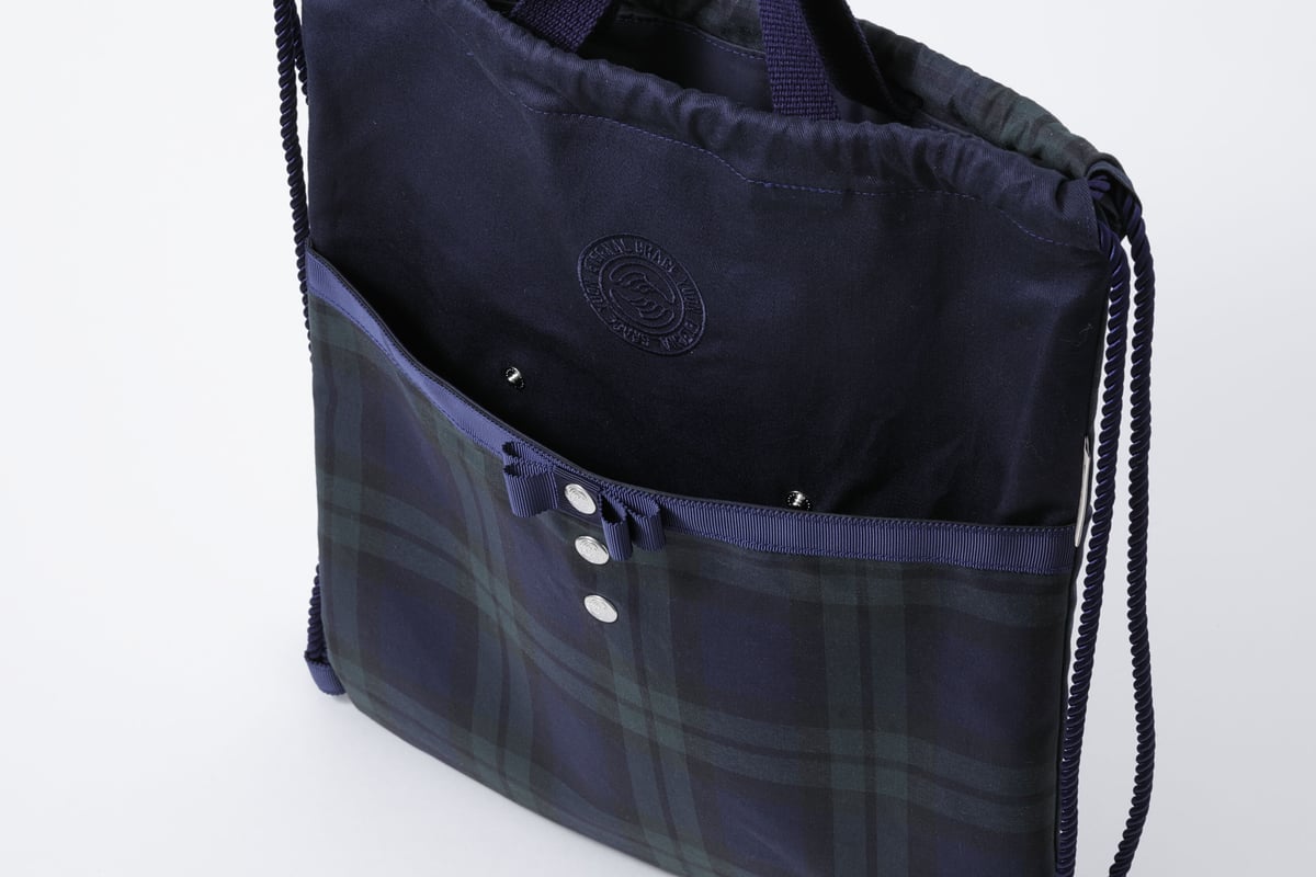 ナップサック・リボン タータンチェック/ブラックウォッチ