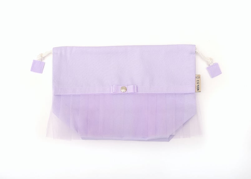 巾着バッグ ライラックラベンダー | E.G.YUON