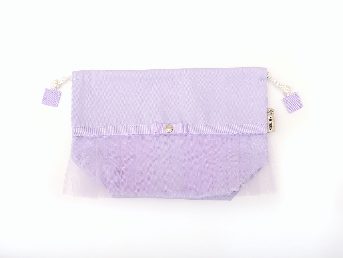 巾着バッグ ライラックラベンダー | E.G.YUON