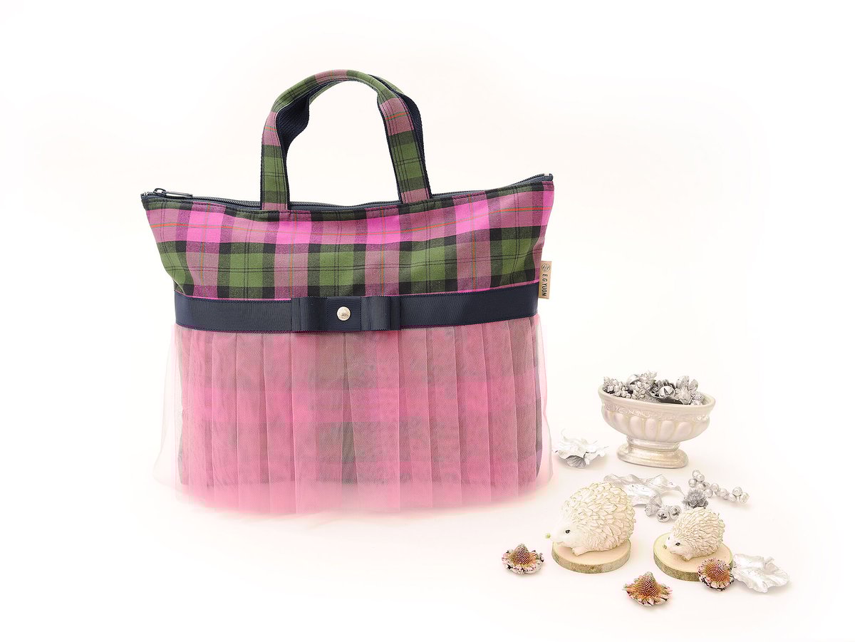 タータンチェック/ローズマゼンダxモスグリーン | E.G.YUON