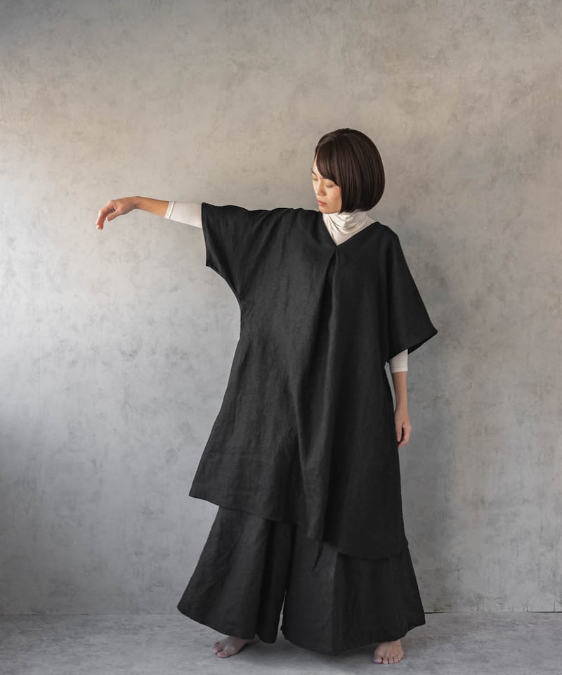 忠兵衛　HEMP100%　Ｖネックワンピース ヘンプ100% チュニック・ワンピース【厚手】 | Online Store