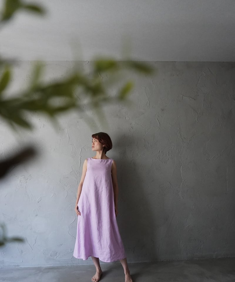 忠兵衛　HEMP100%　Ｖネックワンピース 忠兵衛 HEMP100% Vネックワンピース ヘンプ100% ノースリーブ