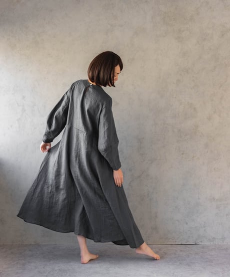 HEMP100%　Ｖネックワンピース DRESS/KIKI【普通地】