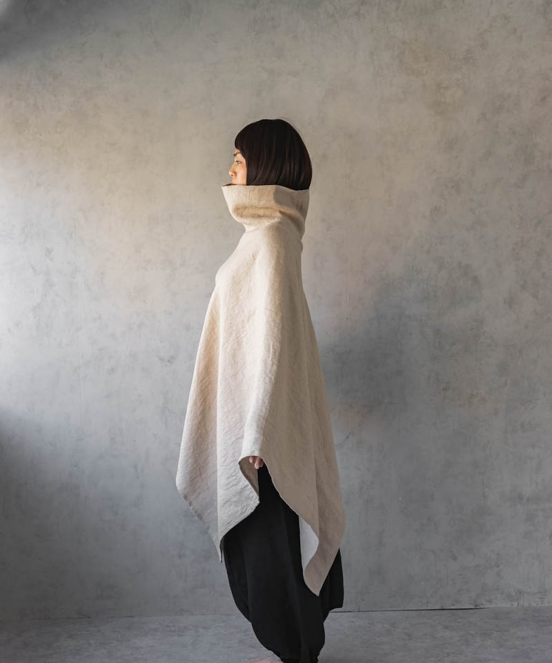 忠兵衛　大麻　ヘンプ100% 藍染　巻きスカート　美品 cb-0213a.jpg