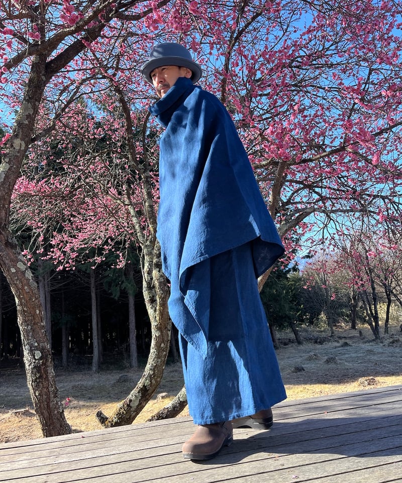 本藍染》ヘンプ100%マント 【厚手】 | Online Store 忠兵衛の衣