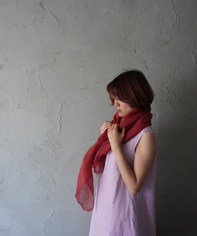 HEMP100%茜染ショール | Online Store 忠兵衛の衣