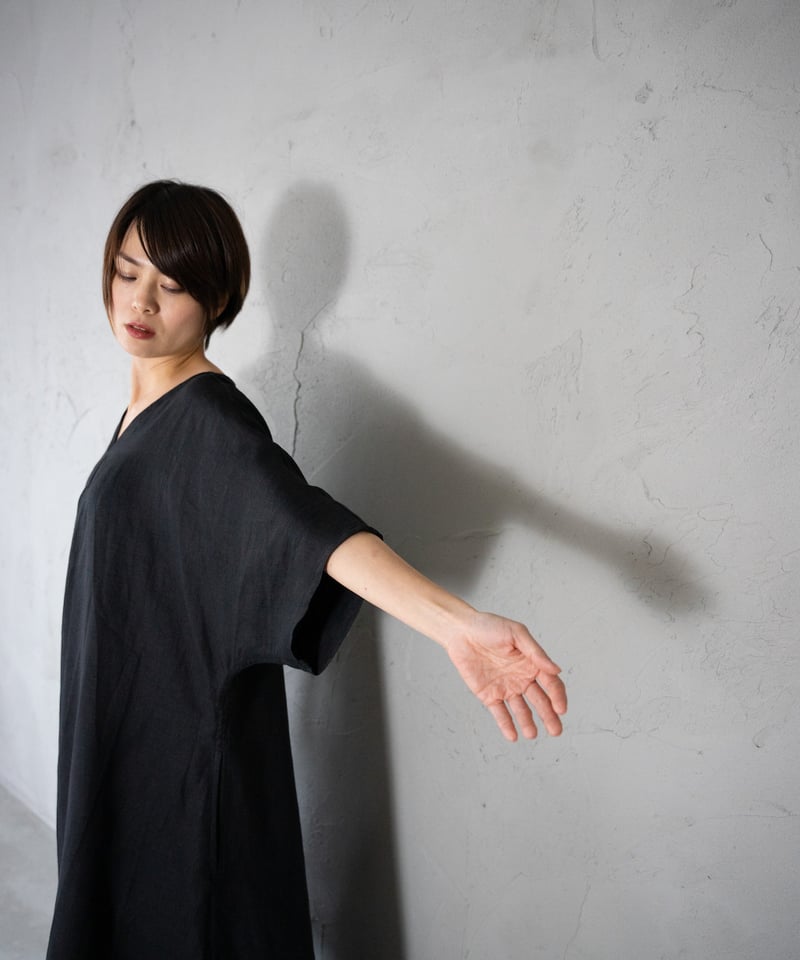 忠兵衛　HEMP100%　Ｖネックワンピース ヘンプ100% チュニック・ワンピース【厚手】 | Online Store