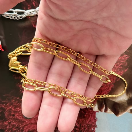 ANG l Noir Link Heart Wchain