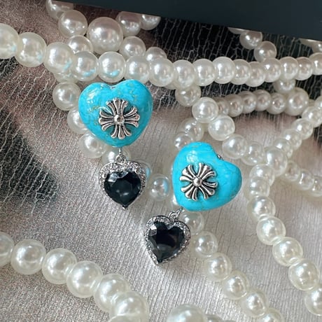 turquoise heart cross