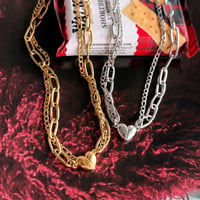 ANG l Noir Link Heart Wchain