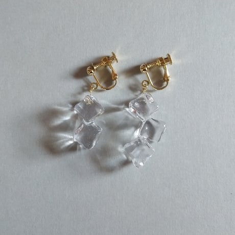 【1130】かち割り氷のピアス／イヤリング 1130】かち割り氷のピアス／イヤリング
