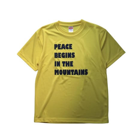山と平和　PEACE BEGINS IN THE MOUNTAINS　Tシャツ　イエロー