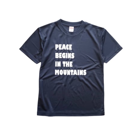 山と平和　PEACE BEGINS IN THE MOUNTAINS　 Tシャツ　ネイビー
