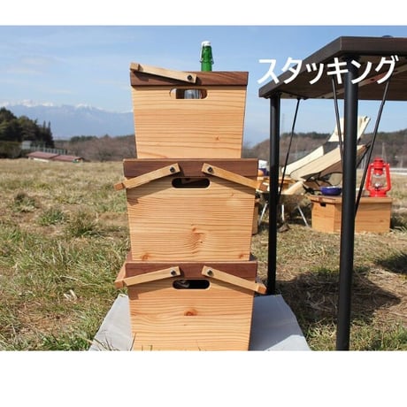 ウッドバスケット（Lサイズ　蓋付属）