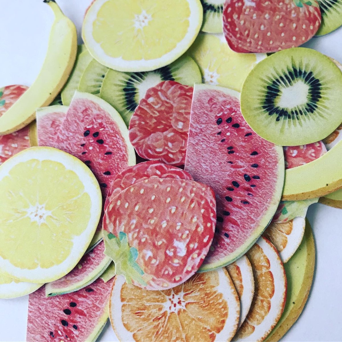 オリジナル フルーツのフレークシール 7種アソート | ラッピング工房