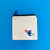 ポーチ（草花と鳥）　ミニ