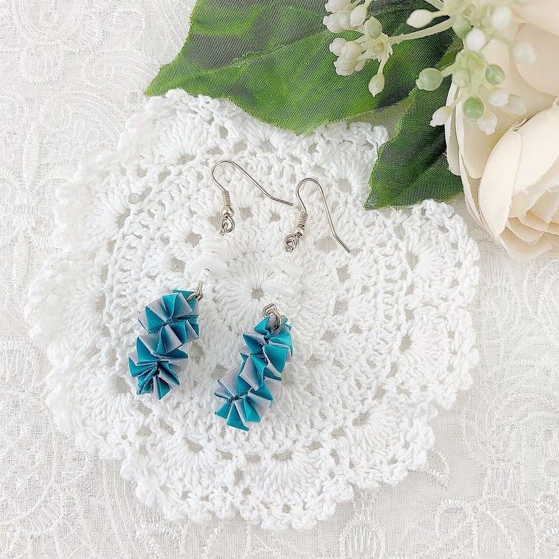 ペーパーレイ ピアス イヤリング blue | minoha's STORE