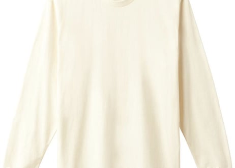 ワンポイント刺繍ロングスリーブTシャツ/アイボリー
