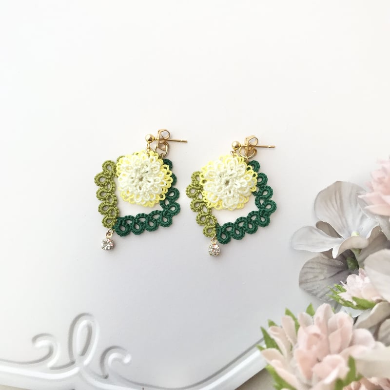たんぽぽ2wayピアス | HandmadeShop mousse（ハンドメイドショップ