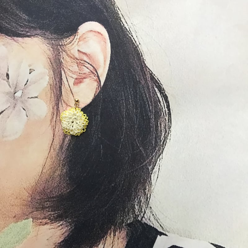 たんぽぽ2wayピアス | HandmadeShop mousse（ハンドメイドショップ