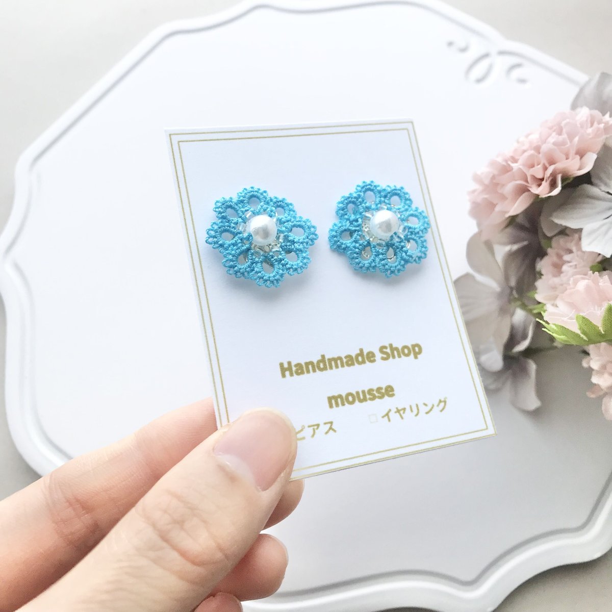 天使のピアス/イヤリング ターコイズブルー | HandmadeShop mousse