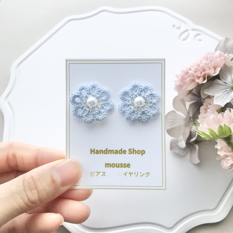 天使のピアス/イヤリング 水色 | HandmadeShop mousse（ハンドメイド