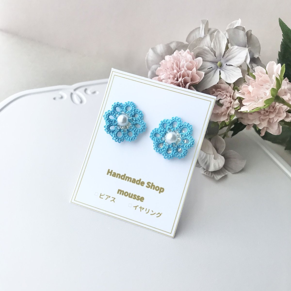 天使のピアス/イヤリング ターコイズブルー | HandmadeShop mousse