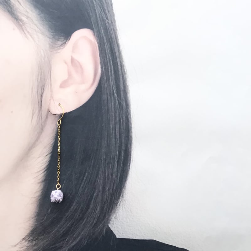 すずらんピアス/イヤリング ロングver. 大人な薄紫 | HandmadeShop mous