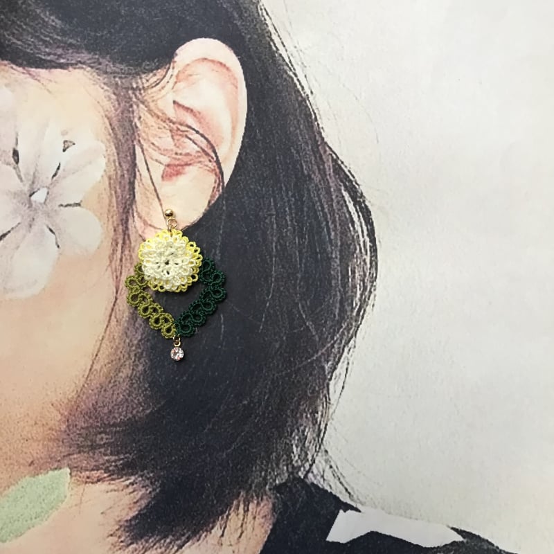 たんぽぽ2wayピアス | HandmadeShop mousse（ハンドメイドショップ